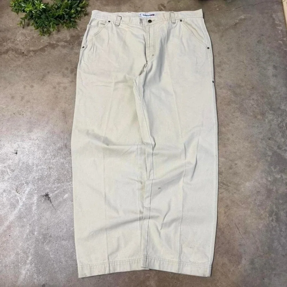 Vintage Y2K Timberland Pro cream baggy carpenter pants size 40 hip hop